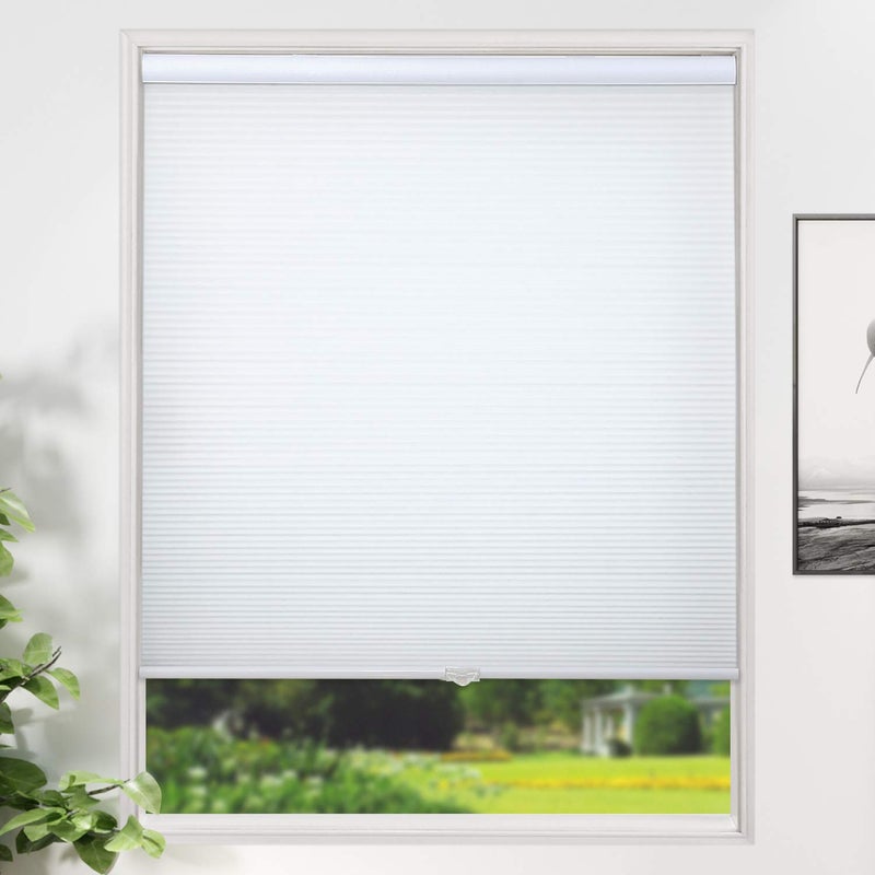 SUNFREE Cellular Shades Cordless Light Filtering Blinds Honeycomb Window Shades for Bedroom, Blinds for Window and Door, Home and Office, White, 24" W x 36" H SUNFREE - Image 1
